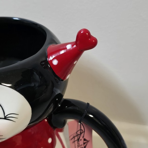 Johanna Parker Carnival Cottage Grinning Black Cat Pitcher NWT Valentine's Day - Picture 2 of 6